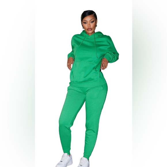 Stole Your Boyfriend Soft Oversized Hoodie and Jogger Set Kelly Green Size XS - Picture 1 of 16